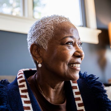 portrait of senior woman in her home