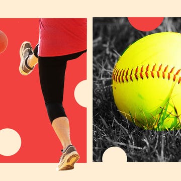 Dynamic montage of athletes playing soccer and dodgeball, featuring a close-up of a yellow softball.