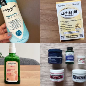assorted health and wellness products on a wooden table