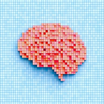 Pixel art human brain