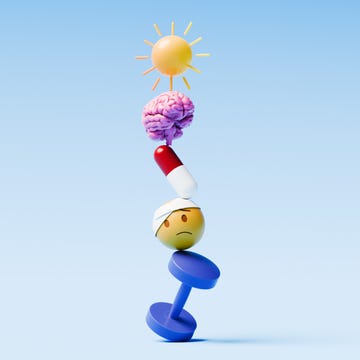 Precarious Stack of Health and Wellness Symbols
