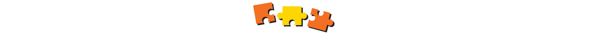 Colorful puzzle pieces in orange and yellow on a white background. Colorful puzzle pieces in orange and yellow on a white background.