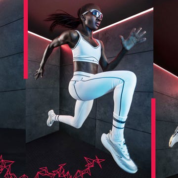 Athletes in dynamic poses, showcasing sportswear while playing soccer and basketball against a modern backdrop.