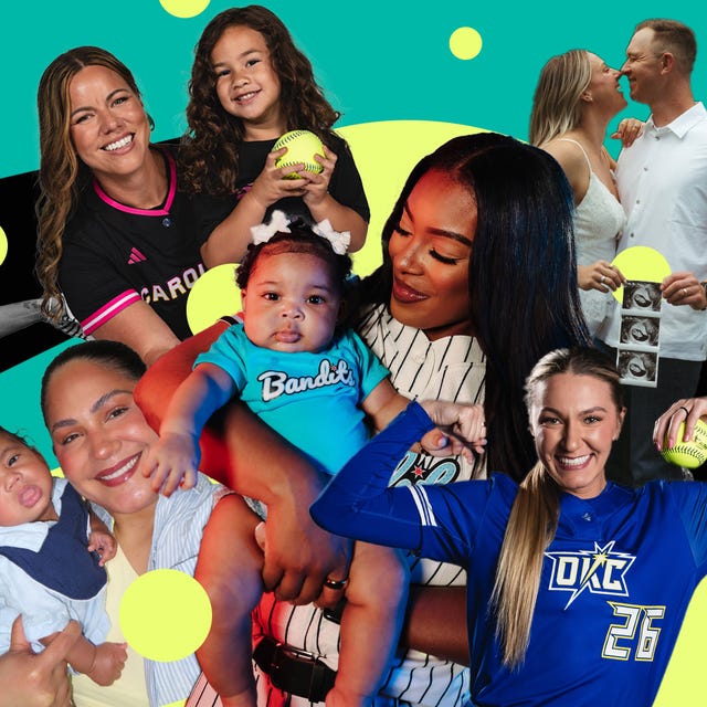 Collage of diverse individuals and families celebrating sports, community, and motherhood with vibrant colors and playful elements.