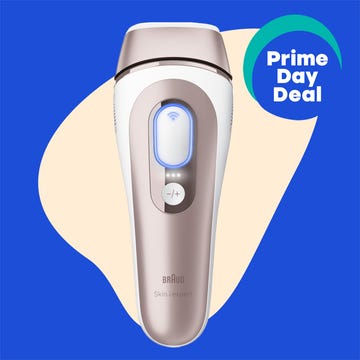 Braun Skin Expert device with Prime Day Deal text and woman using it under her arm.