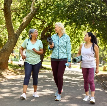 Walking pace study walking pace study: three women out walking near trees
