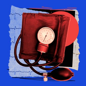 Blood pressure cuff and gauge on a colorful abstract background. Blood pressure cuff and gauge on a colorful abstract background.