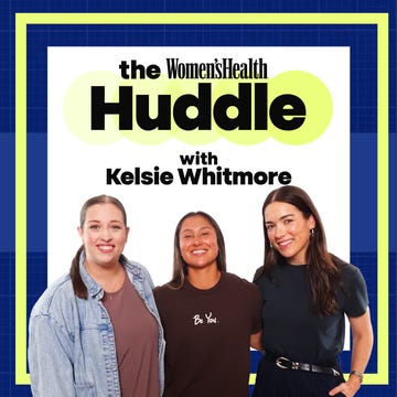 Three women smiling together, promoting the Women's Health Huddle podcast with Kelsie Whitmore.