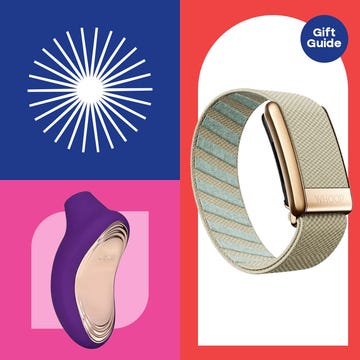 gift guide featuring various items including a fitness tracker passport holder and slipper