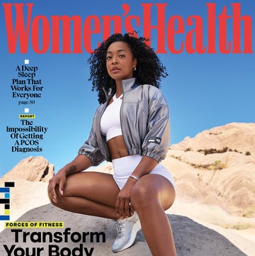 cover of womens health magazine featuring a woman in activewear