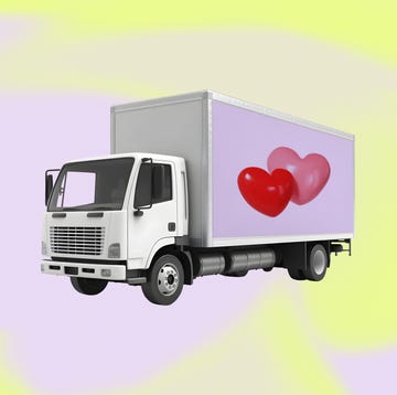 a delivery truck with hearts on its side a delivery truck with hearts on its side