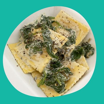two dishes featuring pasta and salad