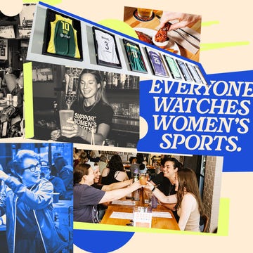 collage illustrating support for womens sports featuring jerseys food drinks and celebrations