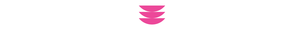 Three pink curved shapes stacked on a white background.
