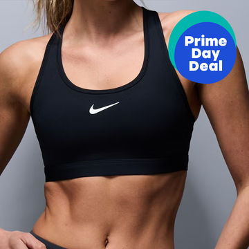 A person wearing a black sports bra with Prime Day Deal badge.