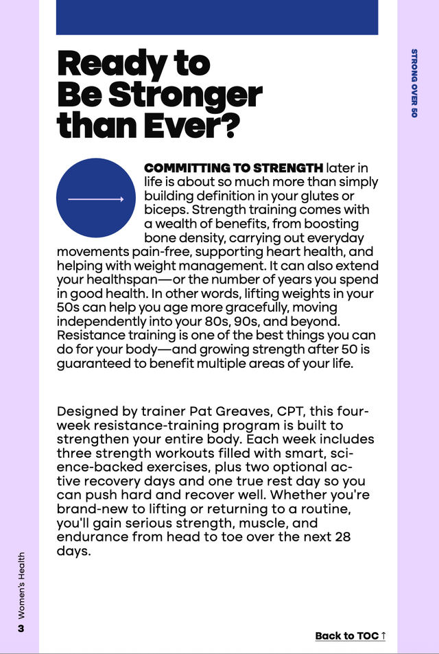 Promotional graphic for a strength training program aimed at individuals over 50.